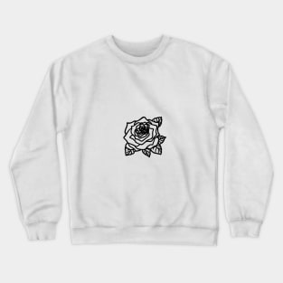 Midnight Bloom - Black Rose Blossom Crewneck Sweatshirt